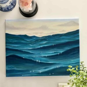 ocean waves oil painting