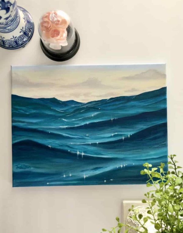 ocean waves oil painting